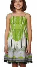 Pirouette LA Girls 8 Silk Blend Dress Green Floral Tulle Trim NWT Made in USA