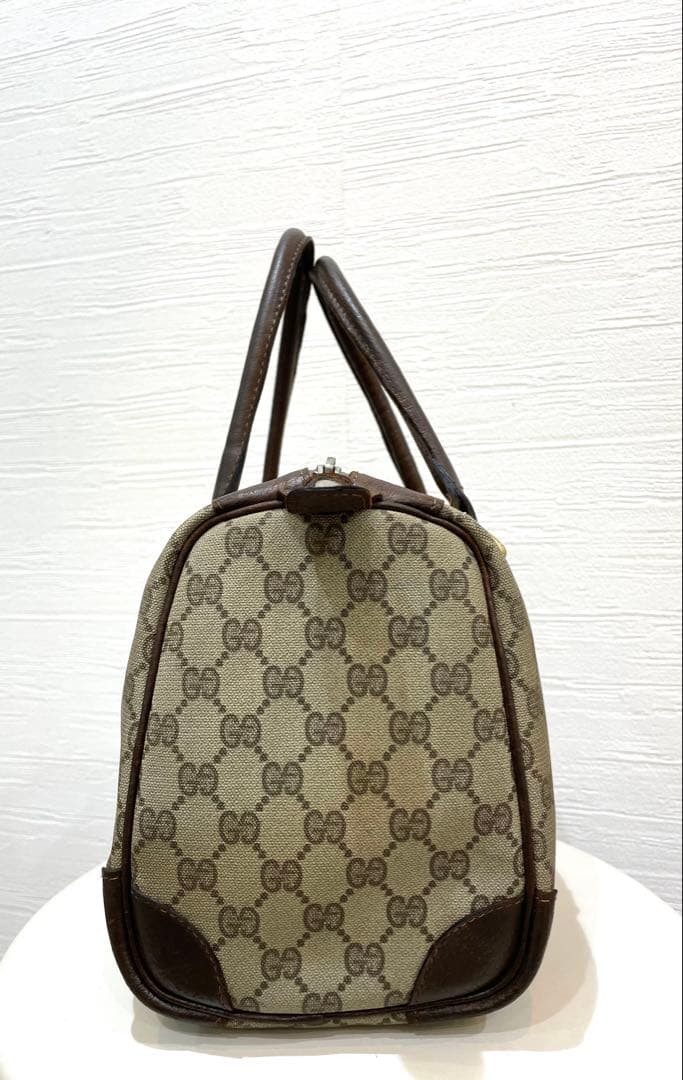 Gucci Old Gucci Sherry Line Boston Bag Beige Brown GG Canvas Italy Authentic thumbnail 3
