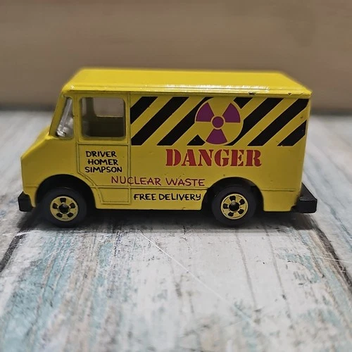 Vintage 90s  Homer Simpson Nuclear Waste Delivery Van with viewable scene inside