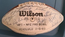 1983 AFC Pro Bowl Team and Coaches Signed Official Wilson Football 52 Signatures