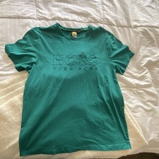 HUGO BOSS Men s Green Logo Crew Neck Short Sleeve Solid T-Shirt, Size XL