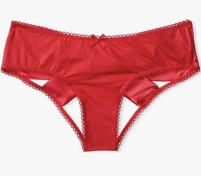 Victoria s Secret Very Sexy Satin Bow Cut-Out Cheeky Underwear, Size Medium, Red
