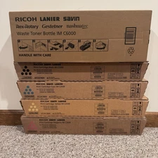 NEW4x Ricoh Savin Lanier IM C3500 Toner Cartridges & Waste Toner Bottle IM C6000