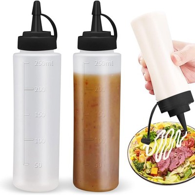 2 Stück Saucenflasche, 250 ml Ketchup Flasche, Quetschflasche, Squeeze Flasch...