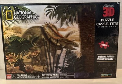 National Geographic Super 3D Triceratops Dinosaur Jigsaw Puzzle. - NIB
