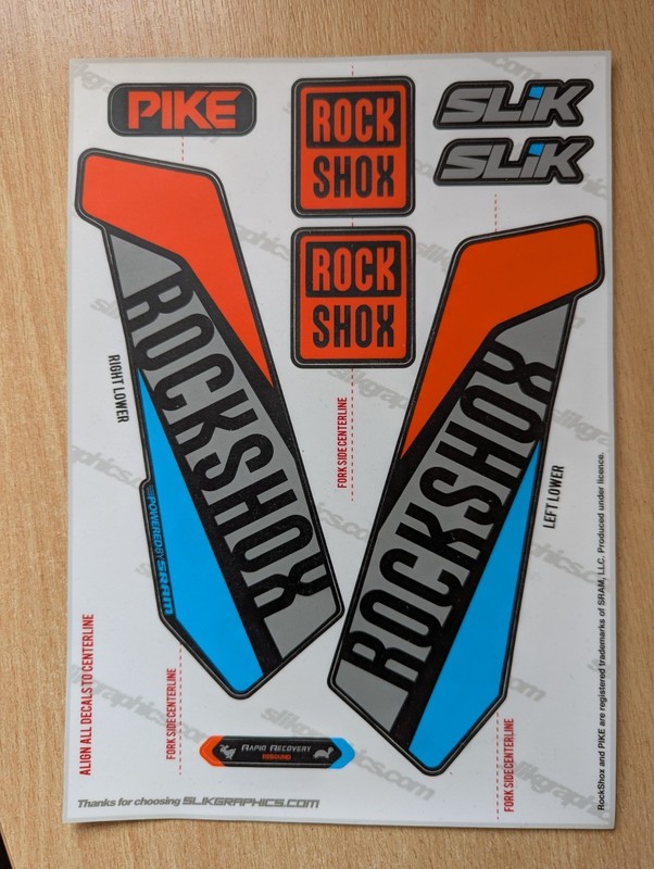 Rockshox Pike Whyte Slik Graphics Decal