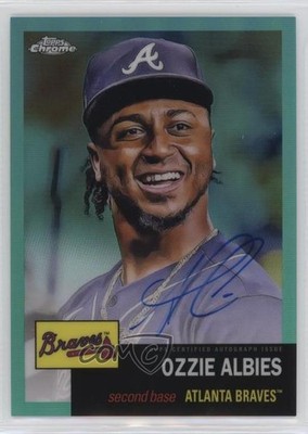2022 Topps Chrome Platinum Anniversary Aqua Refractor /150 Ozzie Albies Auto 3q7