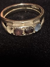 Anello donna gioielli di lusso oro massiccio 14k 4,8G = $492 IN oro diamante nascita stn