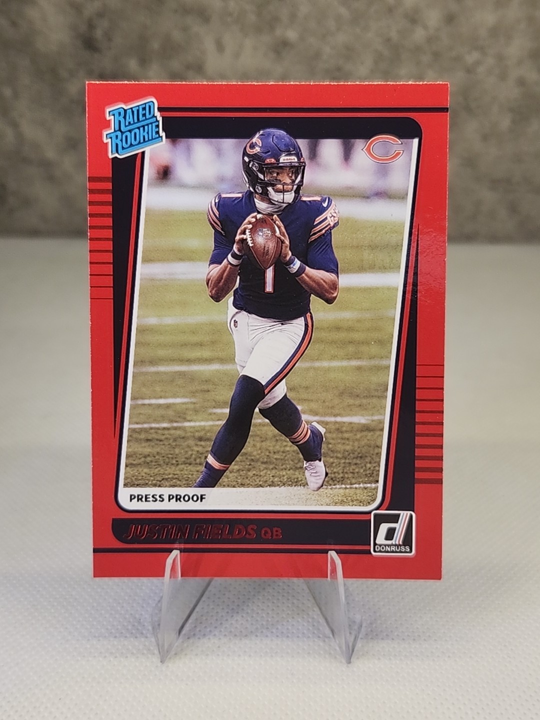 2021 Panini Donruss - Rated Rookie Justin Fields #253 Press Proof Red (RC)
