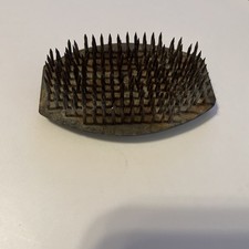 Vintage RARE OBLONG Metal Spike Flower Frog -3 1/8  inches LONG X 2 1/8 WIDE