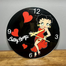 Betty Boop Round Analog Wall Clock, Black/Red...
