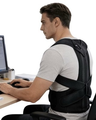 Cuimzle Adjustable Posture Corrector Brace Black Back/Shoulder/Waist S-3XL