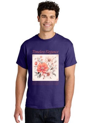 Timeless-Elegance Mens Graphic Tee,100% Cotton,Casual Summer Wear