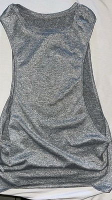 Men's Muscle Tank Top Heather Grey Gym Workout Shirt Drop Armhole Stringer Sz L