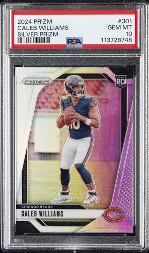 2024 PANINI PRIZM SILVER PRIZM #301 CALEB WILLIAMS PSA 10