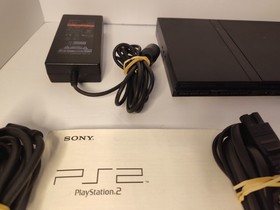 Sony PlayStation 2 PS2 Slim Black Console System Bundle SCPH-75001 W Cords