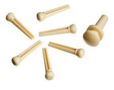 D'Addario Accessories Injected Molded Bridge Pins with End Pin, Set of 7, Ivory