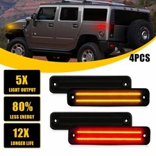 Side Marker Lights Smoked Lens For 2003-2009 Hummer H2 Front Rear LED 4PCS EOA
