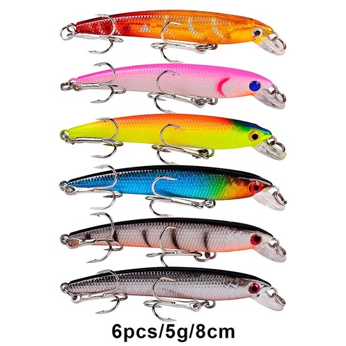 5 Stück 20cm/45g Minnow Crankbait Fischköder Angeln Köder Haken Barsch Wobbler e