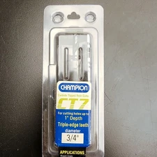 Champion CT7-3/4 3/4" Carbide Hole Cutter Saw Bit Triple-Edge 1" Depth Steel✅