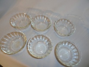 Lot 6 vintage Fire-King 424 6OZ Custard Cups Baking Pudding Scalloped Edge