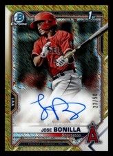 2021 Bowman Chrome GOLD SHIMMER Jose Bonilla Prospect Autograph /50