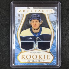 2023-24 Artifacts Hockey HUNTER MCKOWN Rookie Base Material Jersey Gold 169/599
