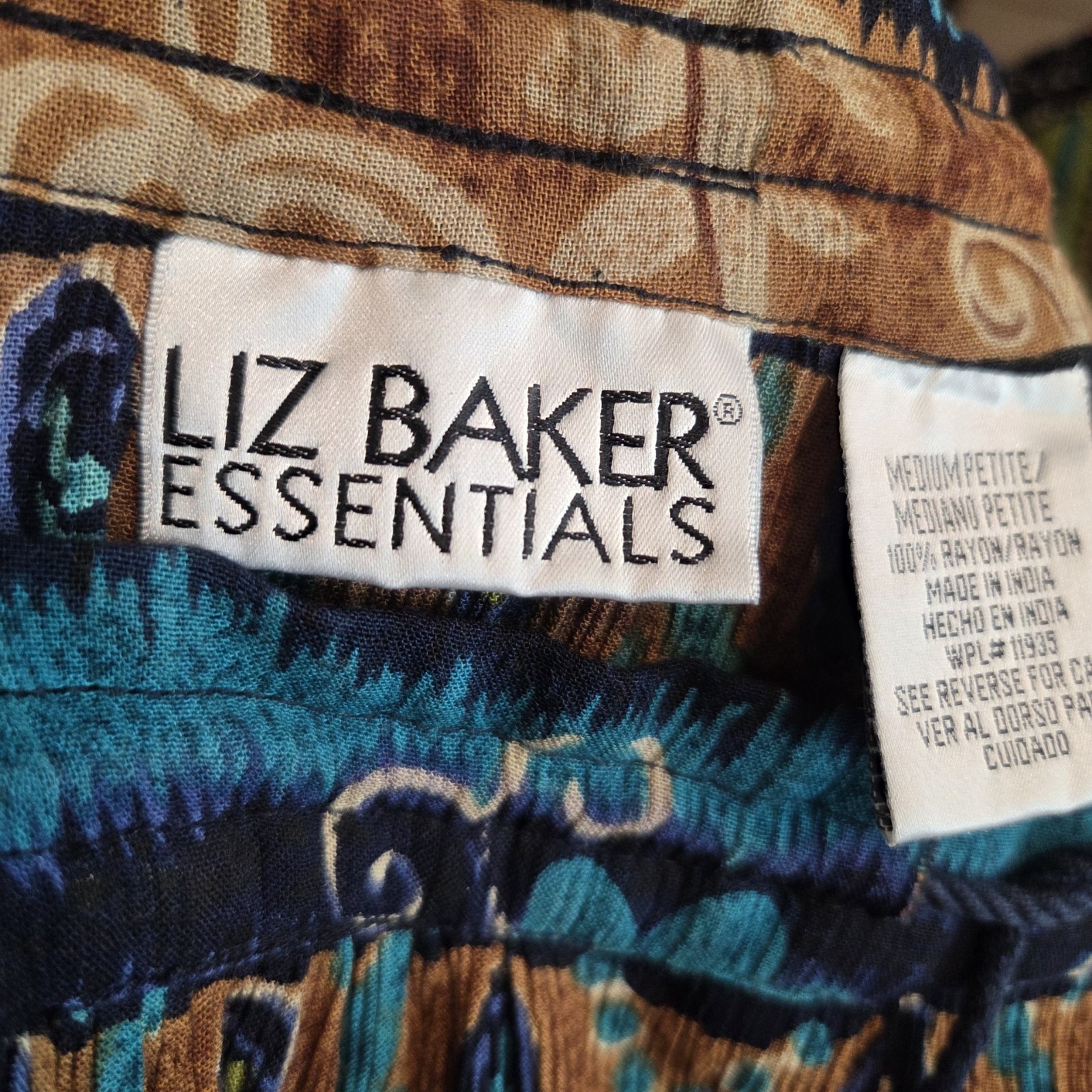 Liz Baker Essentials Boho Patterned Maxi Skirt Si… - image 3