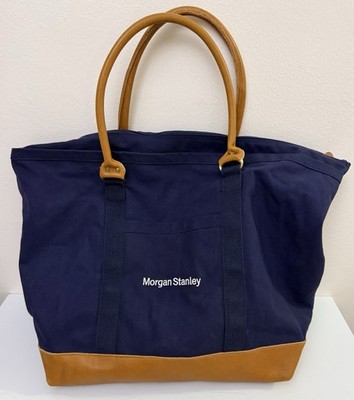 Scarborough & Tweed Morgan Stanley Navy Logo Canvas Tote Bag Banker