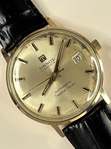 TISSOT Visodate Seastar Vintage 1970’s Men’s Automatic Gold Dress Watch - Picture 1 of 5