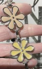 Flower Chain Link Belt With Enamel and Silver Tone Flowers Clear 34 Inches — photo 8