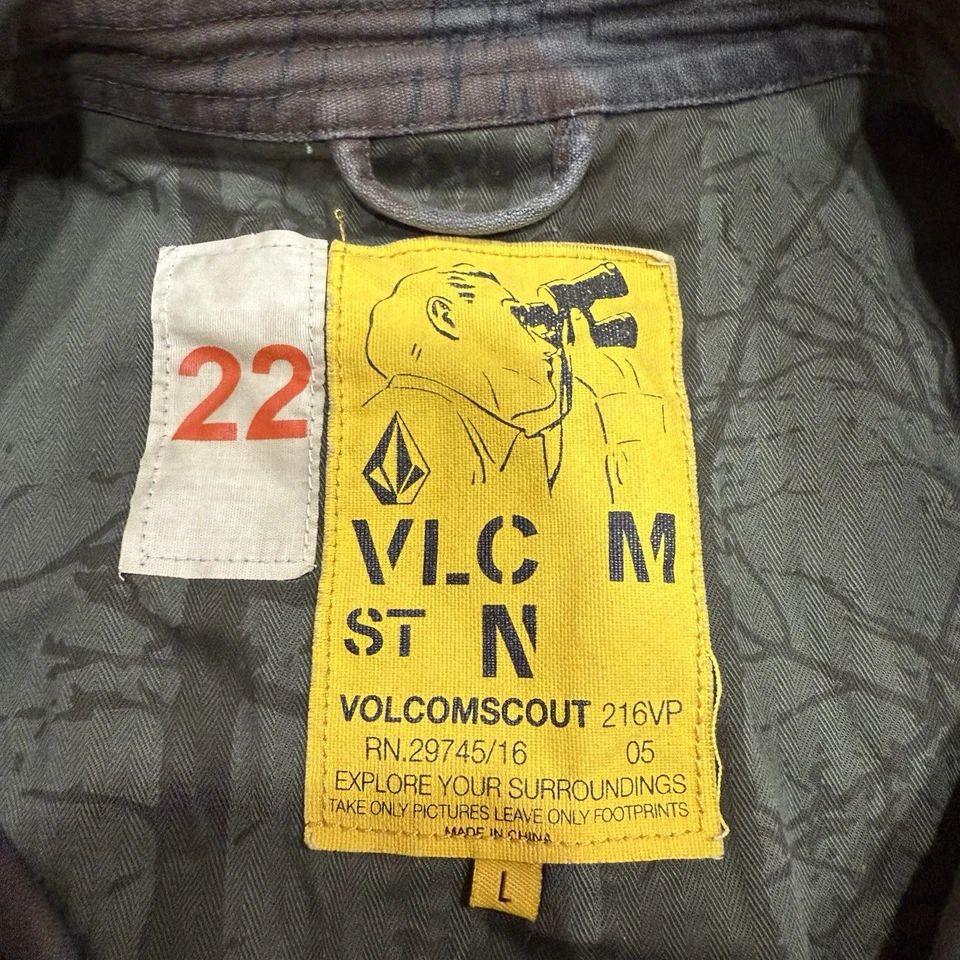 Volcom Kojack Military Field Jacket Camouflage Utility Coat Mens Size Large - Image 3 of 4