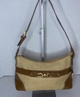 Vintage Etienne Aigner Straw & Croco Embossed Leather Fall Shoulder Bag Brown