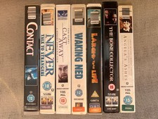 7 VHS Movie Bundle Job Lot Ex Rental Vintage PAL Contact Cast Away Bone Collecto