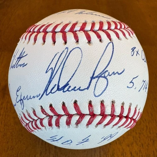 Nolan Ryan Stat Inscribed Signed Autographed Baseball Ball Fanatics COA /34