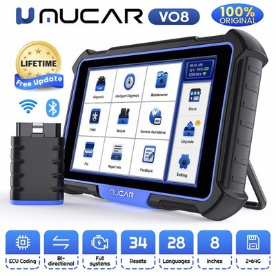 MUCAR VO8 Wireless OBD2 Scanner Full System Diagnostic E.CU Coding Key IMMO Tool