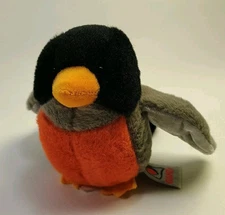 GANZ Webkinz Li'l Kinz Robin 7” No Code HS513 Plush Stuffed Bird Great Condition
