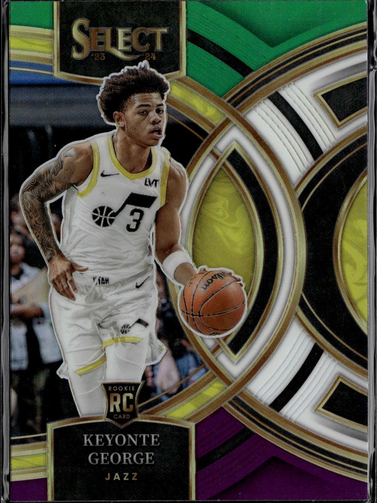 2023-24 Panini Select #109 Keyonte George Green White Purple Prizms