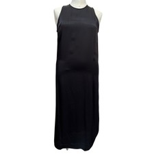 Everlane Women's The Satin Racerback Slip Dress Black Size 12