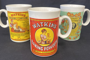 1992 Heritage Collection Watkins Advertising Coffee Mug - Set Of Three 3