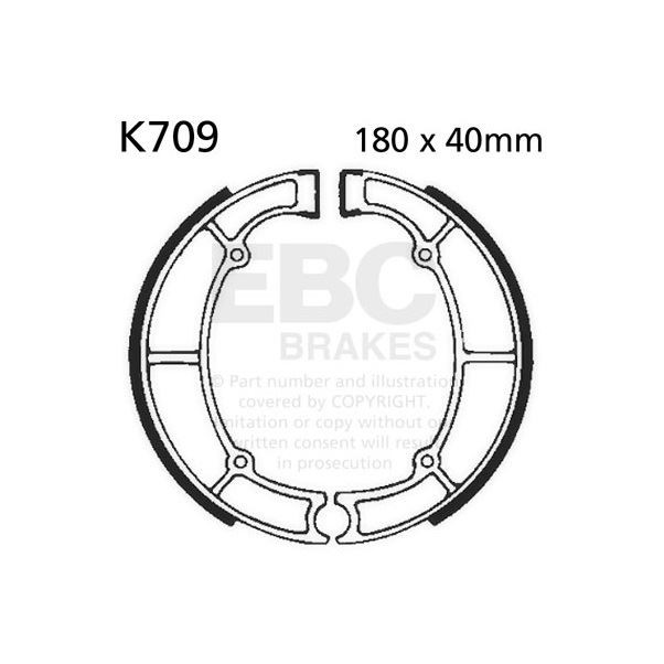 EBC Brake Shoe Set Rear Left for Kawasaki VN 750 A 1986 - 1994