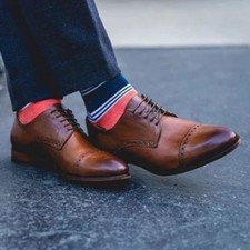 Buy Handmade men leather oxford shoes, cowhide leather shoes. men formal shoes