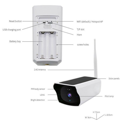 1080P Wireless Solar Power WiFi Outdoor Home Security IP Camera Night Vision HD - Picture 14 of 15