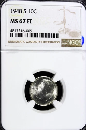 1948 - S NGC MS67FT Roosevelt Dime!!  #B14894 
