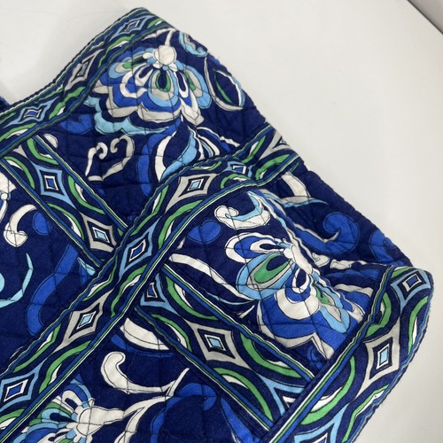 Vera Bradley Tote Purse Mediterranean Toggle Closure Quilted 2008 Blue Retired - Picture 4 of 13