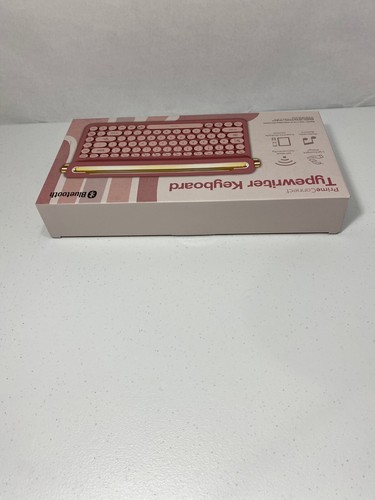 New In Box Retro PrimeConnect Bluetooth Pink Typewriter Keyboard bluetooth - Photo 4/6