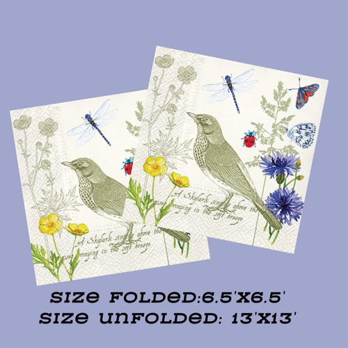 Servilletas Decoupage Servilleta Pájaros - Pack Floral Vintage de 20 Envío Gratis - Imagen 4 de 5