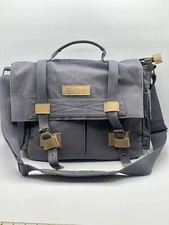 Moacc Canvas Camera Tote Bag Gray Exterior Tan Interior With Padded Compartment