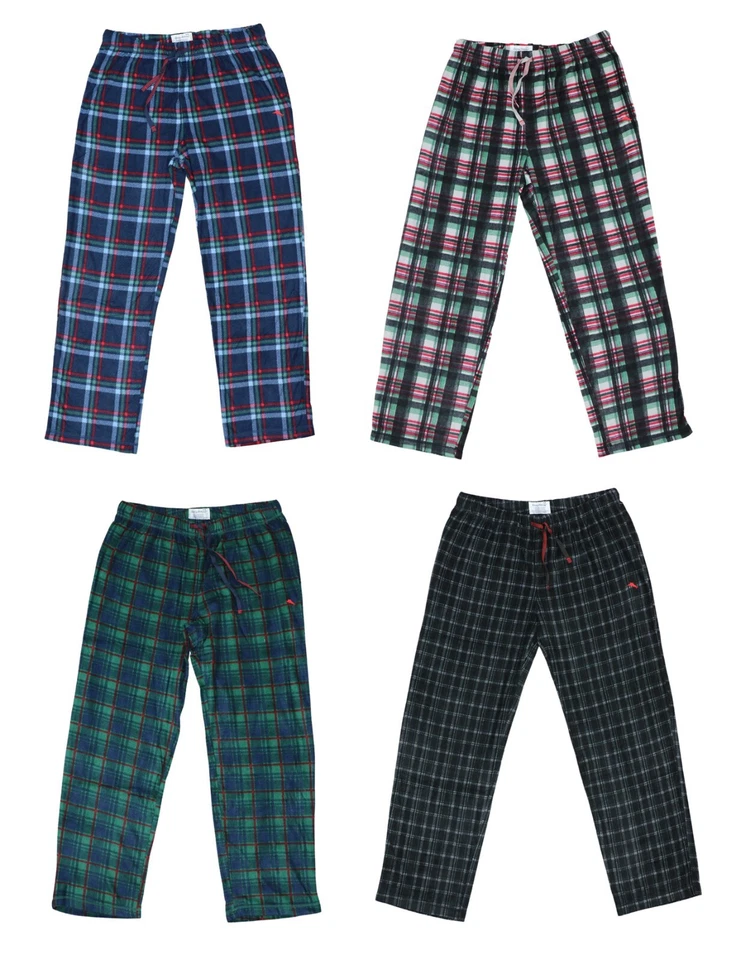 Tommy Bahama Plaid Drawstring Waist Sleepwear Men's Fleece Lounge Pants NWT