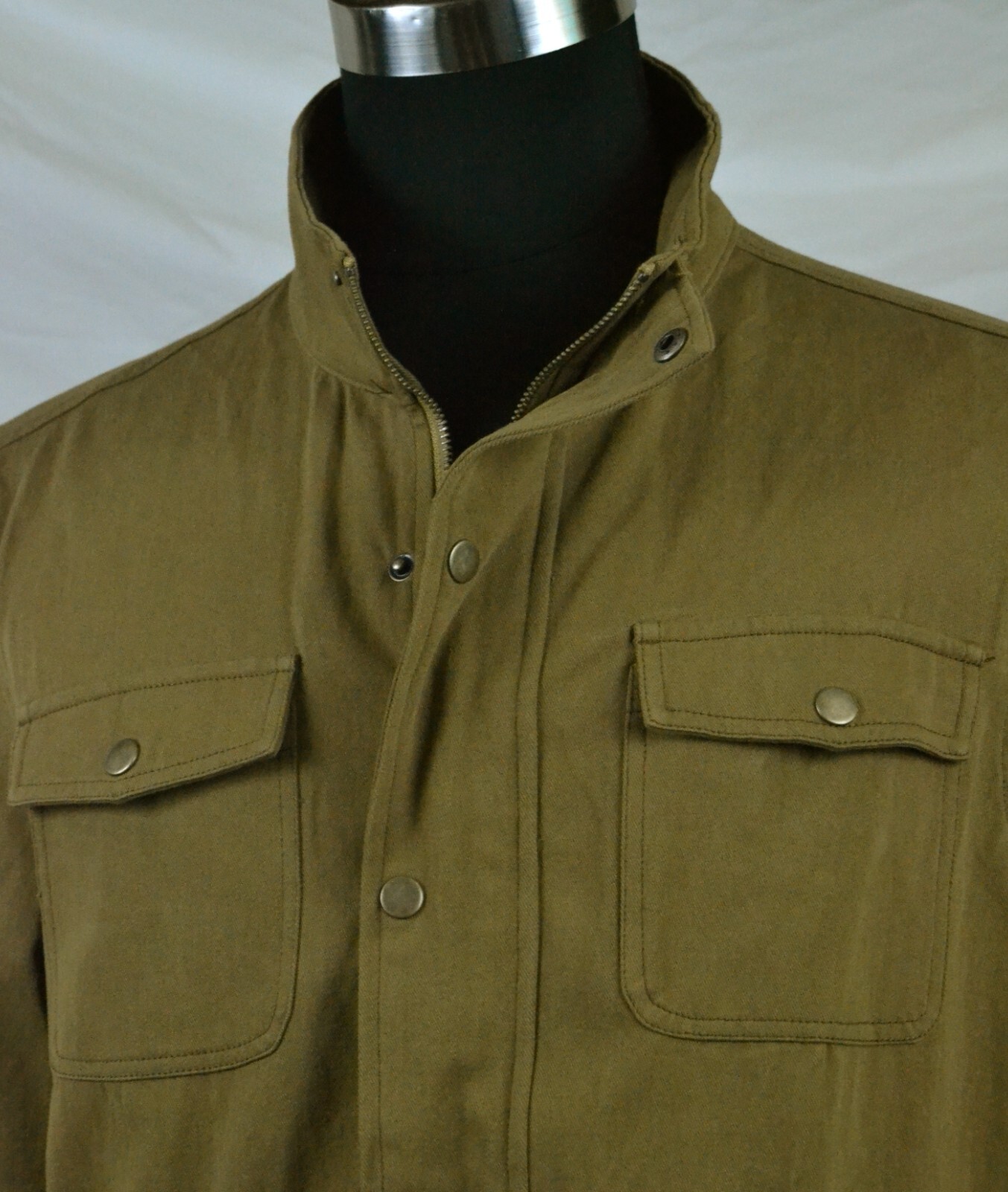 Unique Solid Tan/Olive Drab Unlined  Military Sty… - image 3